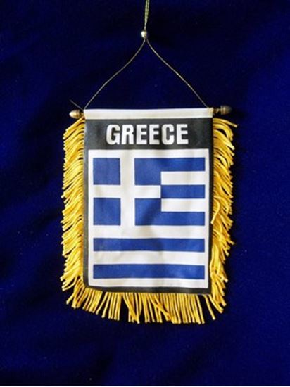 Greece Mini Flag 4"x6" Window Banner w/ suction cup 