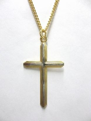 14Kt Gold Layered Sterling Silver Inlayed Cross 