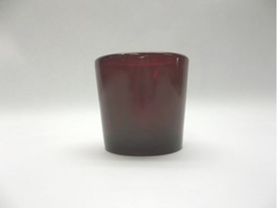 10 Hour Red (Ruby) Glass Candle Votive Holder 